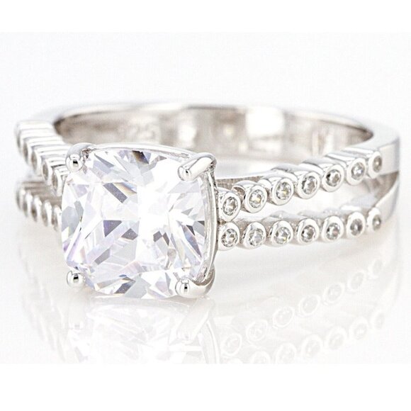White Cubic Zirconia Rhodium Over Sterling Silver Ring 4.25ctw Size 8 - Picture 2 of 8